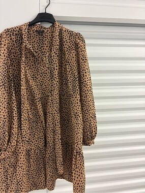 Halogen Leopard Tie-Neck Dress. Size XL. Like New.